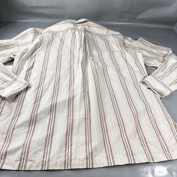 Corneliani Button Down Dress Shirt Mens Italy Cotton Striped Long Sleeve Top - Picture 16 of 16